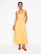 Halter Linen Dress - Buttermilk Yellow