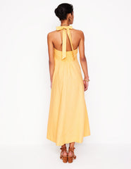 Halter Linen Dress - Buttermilk Yellow