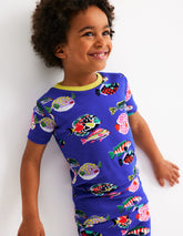 Snug Short John Glow Pyjamas - Blue Heron Fish