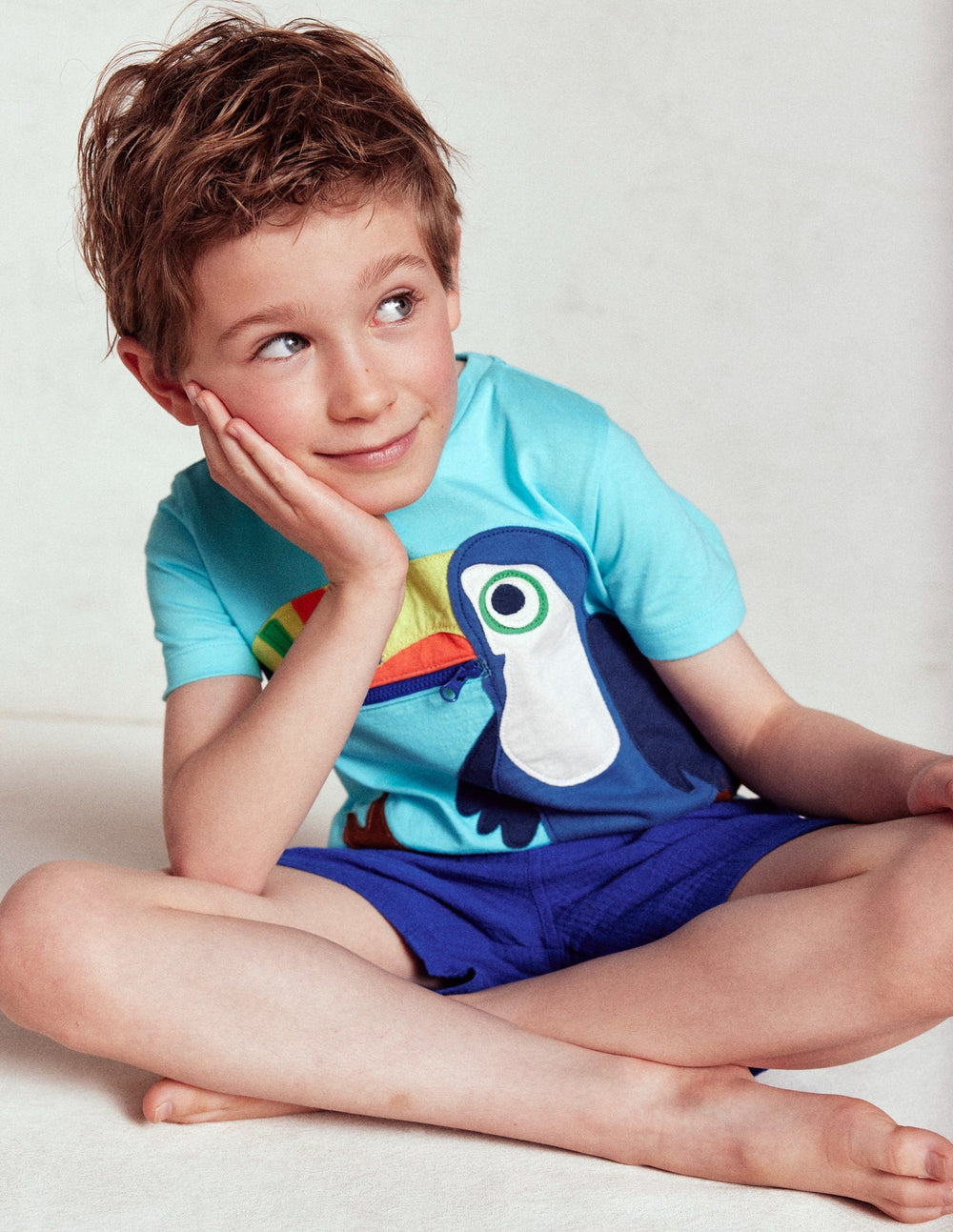Zip Applique T-shirt - Barbados Beach Toucan