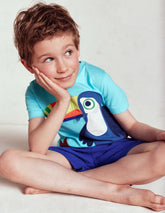 Zip Applique T-shirt - Barbados Beach Toucan