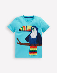 Zip Applique T-shirt - Barbados Beach Toucan