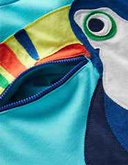 Zip Applique T-shirt - Barbados Beach Toucan