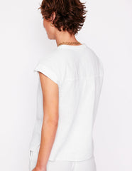 Sleeveless Double Cloth Top - White