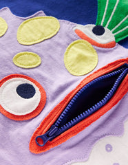 Zip Applique T-shirt - Bright Blue Puffer