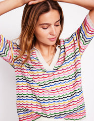 Collared Henley Sweater - Multi, Rainbow