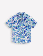 Cotton Linen Shirt - Blue Coral Cove
