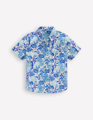 Cotton Linen Shirt - Blue Coral Cove
