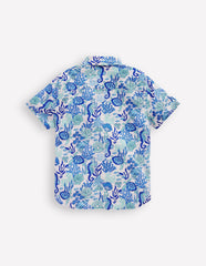 Cotton Linen Shirt - Blue Coral Cove