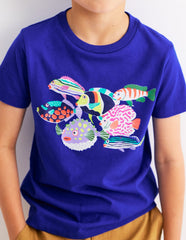 Short Sleeve Riso T-shirt - Blue Heron Fish