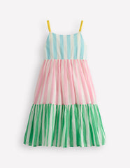 Aurelia Tiered Twirly Dress - Hotchpotch Stripe