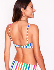 Kasos String V Neck Bikini Top - Multi Stripe