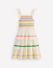 Odette Tiered Woven Sundress - Soft Ivory