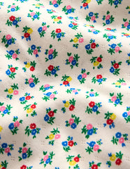 Short Sleeve Pointelle Top - Soft Ivory Ditsy Floral
