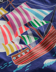 Glow - In - The - Dark T-shirt - Twilight Blue Pirate Ship