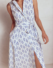 Amy Sleeveless Shirt Dress - Ivory, Tennis