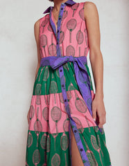 Multi Tiered Shirt Dress - Multi, Tennis