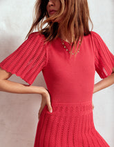 Cotton Stitch Crew Dress - Bittersweet