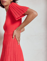 Cotton Stitch Crew Dress - Bittersweet