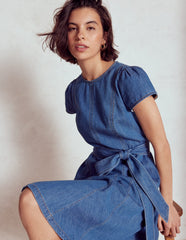 Imo Denim Short Dress - Mid Vintage Denim