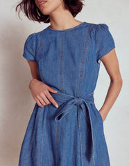 Imo Denim Short Dress - Mid Vintage Denim