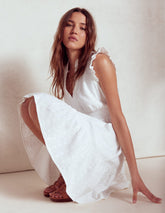 Wren Double Cloth Short Dress - White