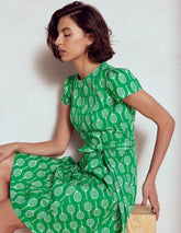 Imo Cotton Short Dress - Rich Emerald, Tennis