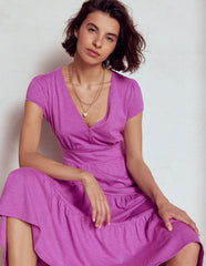 Eloise Tiered Jersey Dress - Foxglove Purple