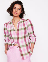 Gingham Double Cloth Top - Pink and Green Gingham