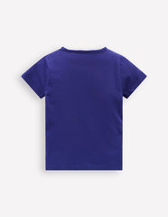 Short Sleeve Appliqué T-shirt - Starboard Blue Apple