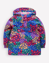 Waterproof Pack - away Jacket - Bright Blue Multi Leopard