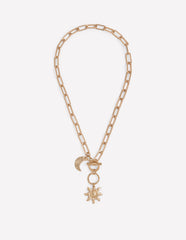 Hammered Motif Necklace - Gold
