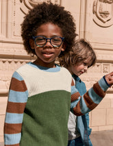 Everyday Cotton Sweater - Ecru Marl/Safari Green