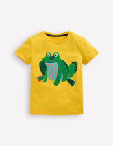 Short Sleeve Bouclé T-shirt - Pineapple Yellow Frog