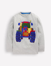 Long Sleeve Bouclé T-shirt - Grey Marl Tractor