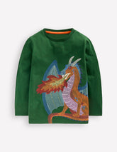 Longsleeve Superstitch T-shirt - Shady Green Dragon