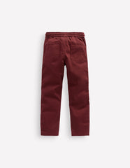 Slim Pull On Trousers - Chestnut