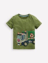 Superstitch T-shirt - Safari Green Recycling Truck