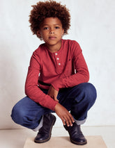 Everyday Henley T-shirt - Pomegranate red