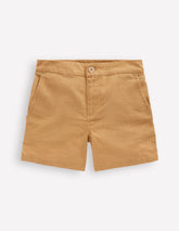 Cotton Linen Shorts - Hazelnut Brown