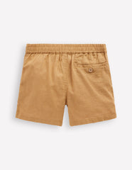 Cotton Linen Shorts - Hazelnut Brown