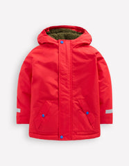 Borg Lined Anorak - Red