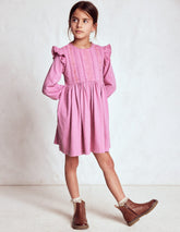 Lace Trim Jersey Dress - Formica Pink