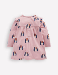 Printed Jersey Dress - Rose Pink Dogs