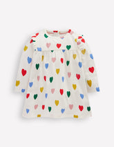 Printed Jersey Dress - Rainbow Hearts
