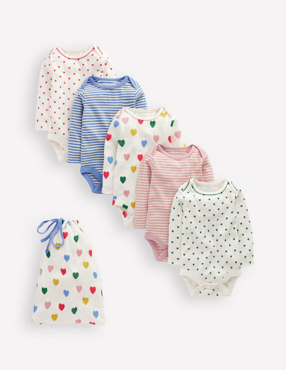 5 - pack Bodies - Multi Hearts