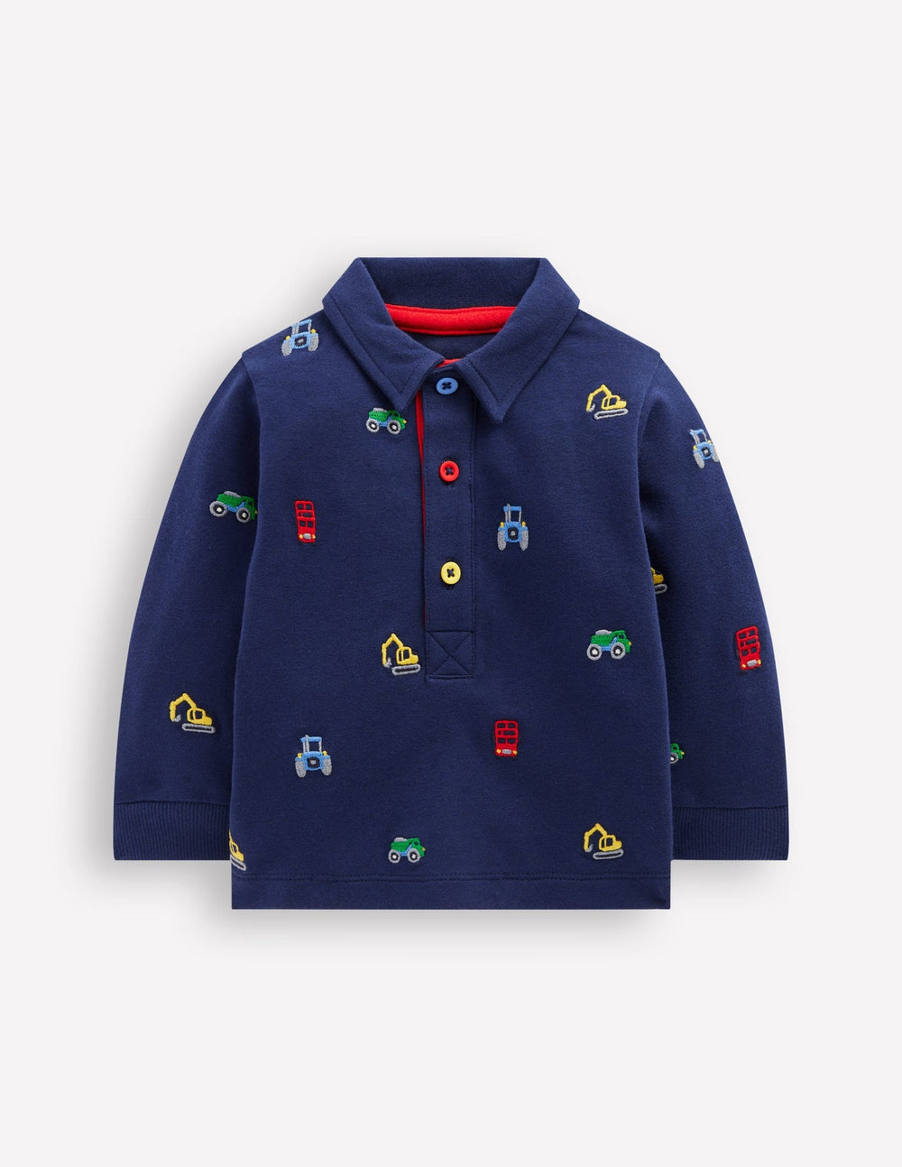 Rugby Shirt - Blue Transport Embroidery
