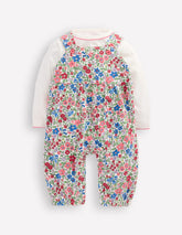 Jersey Overalls Set - Rose Pink Flowerbed
