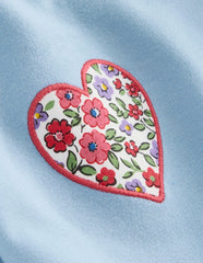 Appliqué Jersey Play Set - Blue Floral Hearts