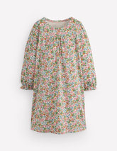 Printed Long Sleeve Nightie - Coconut Milk Berry Floral